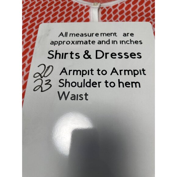 Ann Taylor Womens Coral & White Patterned Button-Up Cardigan Sweater L - Picture 7 of 7